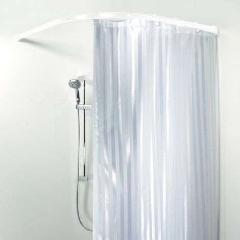 Spirella – Barre pour rideau de douche 90x90cm – Système de fixation à visser – Durable et solide – Pour receveur de douche arrondi (1/5)