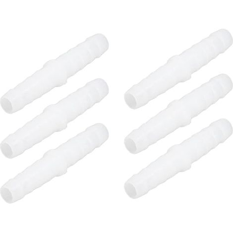 Connecteur de Tuyau en Plastique 10 Pièces Raccord Cannelé Blanc Droit Même épisseur Barbelé Réparateur pour Tuyau de Pompe Tuyau en Silicone 12-12mm (1/5)