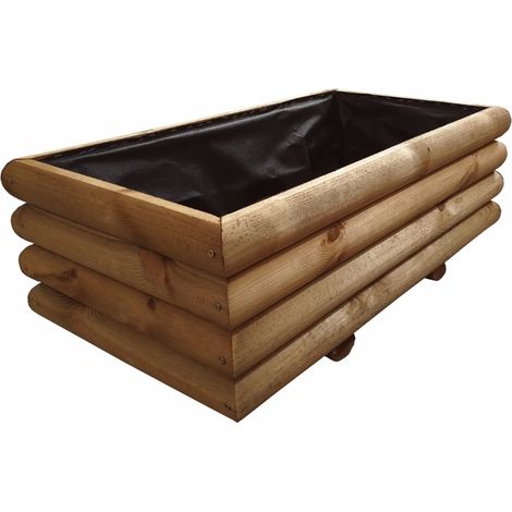 Fioriera in legno per esterno Fairy 47x87x h 29 cm color castagno