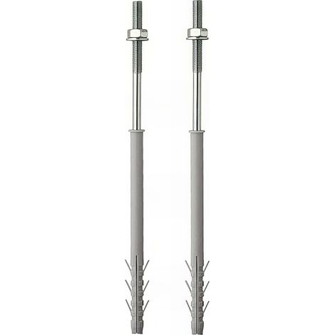 Scell-It – Kit de fixation radiateur sur isolant – Longueur vis 250 mm – Chevilles nylon 10 mm pour béton et brique – Vis acier zingué M8 x2