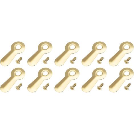 Boutons rotatifs pour cadre photo 19 x 8,5 mm x 50 pièces, fixation par pince métallique avec vis pour montage et suspension de cadre [or] (1/5)