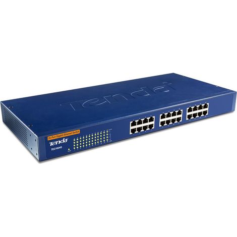 Tenda TEG1024G 24x Gigabit Switch, Fanless-bez ventilátorů, Rackmount 19", ochrana proti přepětí (1/5)