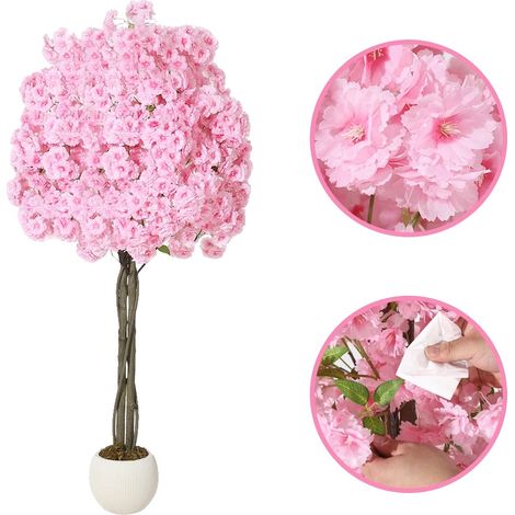 Cerezo artificial, resistente a los rayos UV, decoración de interior, 150 cm (1/2)