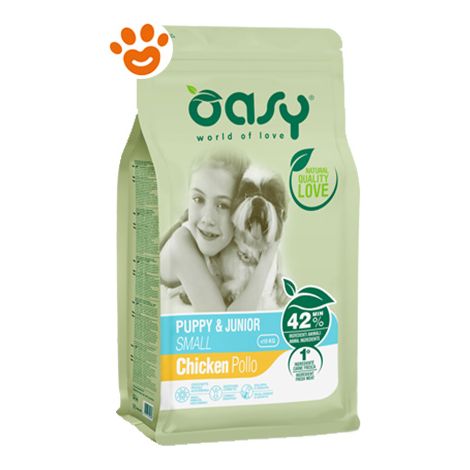 Oasy Dog Puppy e Junior Small Pollo - Sacco 3 Kg - Cibo Secco Cani