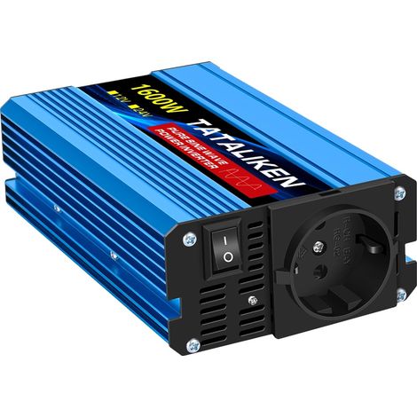 Inverter, 4 enchufes europeos, ventilador con termostato automático, 1600 W UE (1/2)
