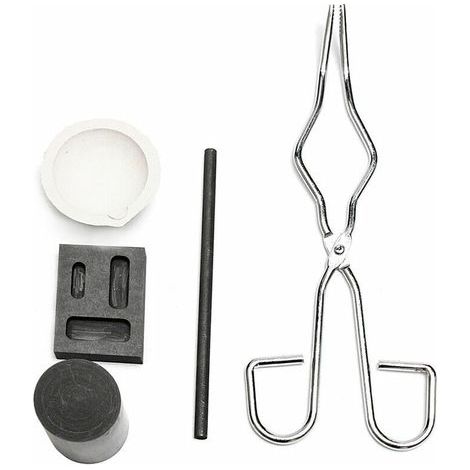5Pcs Resistant A La Chaleur Coulee De Lingotiere Outil Smelting Or Argent Fournaise Kit Scrap Bijoux Raffinage De Fusion Metal Or Forge Set Graphite Fonderie Creuset Pour La Fusion Experience Chimique (1/3)