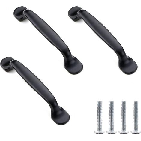 Schwarze Küchenschrank-Türgriffe, Schrank, Schublade, Schlafzimmer, Möbelgriff, 96 mm, 3er-Set (1/5)
