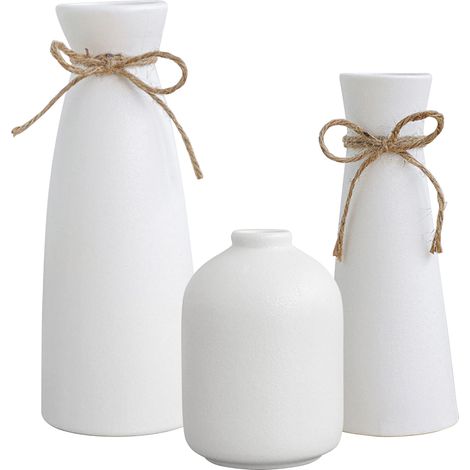 Juego de jarrones decorativos de cerámica, 3 piezas, blanco y negro – moderno y versátil, 7,5 cm/7 cm/9 cm (1/5)
