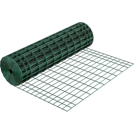 Clôture de ferme 1 x 25 m, maille 51 x 102 mm, fil acier galvanisé 2,1 mm pour bovins, porcs et moutons, vert stabilité renforcée (1/5)