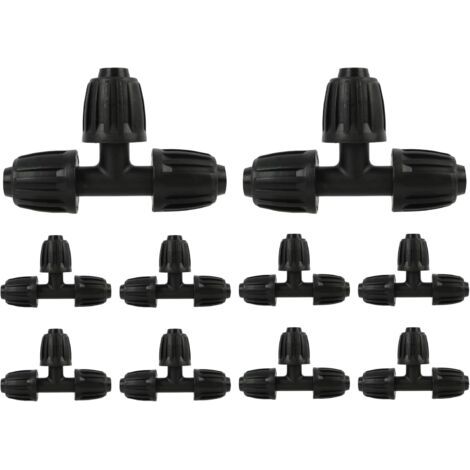 10 Pièces Connecteurs en T pour Système d'Irrigation Goutte à Goutte, Adaptateurs de Robinet en Plastique Durable 13mm 1/2", pour Jardinage, Agriculture et Serres (1/5)