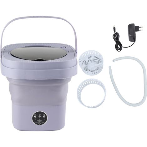 Eosnow Zusammenklappbare Waschmaschine, vollautomatisch, für kleine Unterwäsche, faltbare Waschmaschine für Schlafsäle, EU-Stecker, 100–240 V, Lila (1/5)