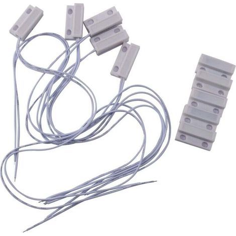 5-teiliges kabelgebundenes magnetisches Fenster- und Tür-Alarmsystem mit Sensor, normalerweise geschlossen (NC). (1/4)