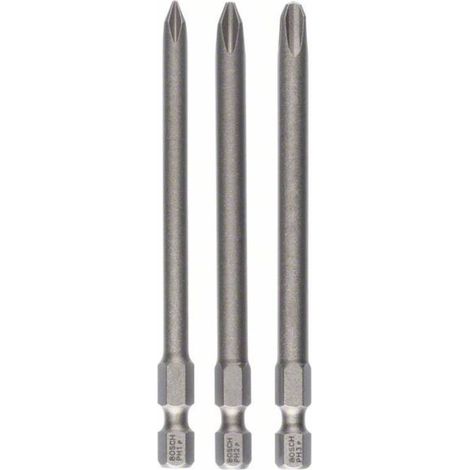 Bosch Accessories 2607001757 Inserto a Croce PH 1, PH 2, PH 3 extra duro E 6.3 3 pz.