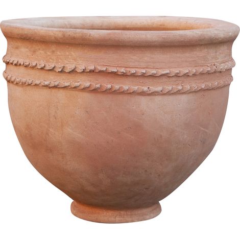 Biscottini – Vase en terre cuite fait main 65x65x55cm – Amphore décorative pour intérieur et extérieur – Tradition artisanale marocaine