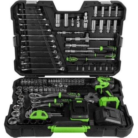 JBM 54863 Avvitatore a impulsi 800 Nm a batteria con assortimento 152 Pz. (1/5)