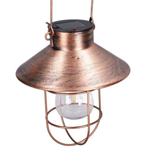 Lanterne solaire décorative suspendue en fer forgé à LED, style rétro, pour jardin, terrasse ou porche (1/5)