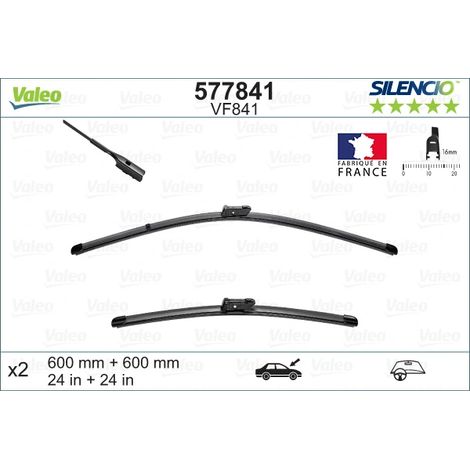 Balai d'essuie-glace Valeo 577841 VW 2H1998002 7E1998002 7E2998002 7L1998002