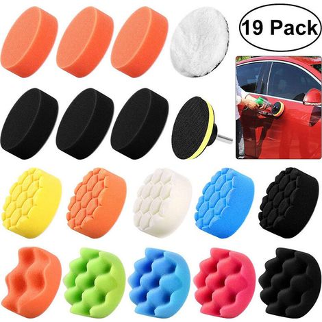 19-teiliges Schwamm-Polierpad, Auto-Schleifpolierset mit M10-Bits