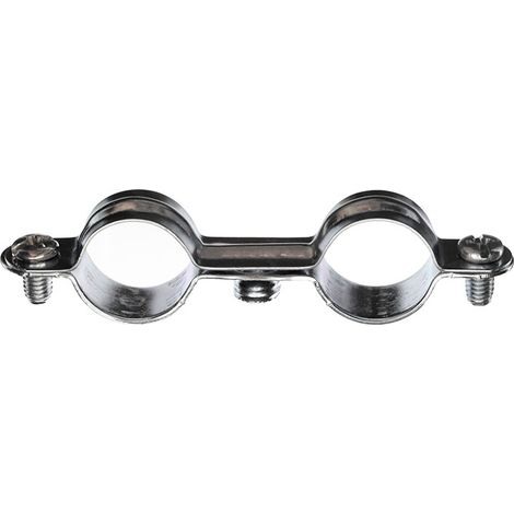 50 colliers de fixation tube double acier zingué 7x150 - Ø24