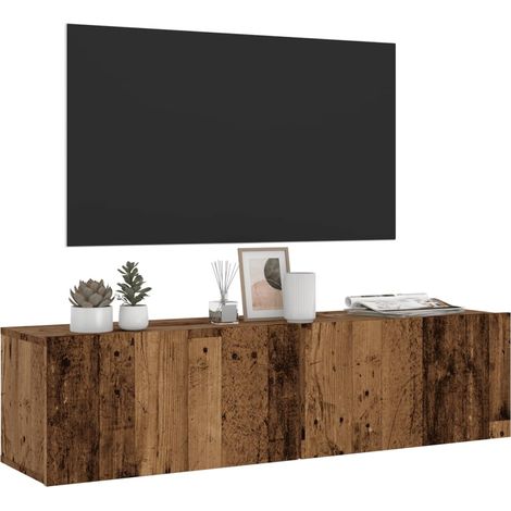 Meuble TV mural-Banc TV-Meuble Télé vieux bois 120x30x30 cm bois d'ingénierie 311842 (1/5)