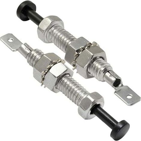 C69368 - Paquete de 2 interruptores de sensor para puerta de maletero/capó para sistema de alarma de coche - Rosca M8 - Metal y plástico - Botón de seguridad - Crezuo (1/4)