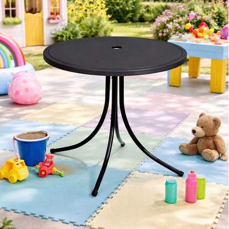 Kinder Gartentisch Campingtisch Ø50cm Schwarz-MKCS100-Tisch (1/4)