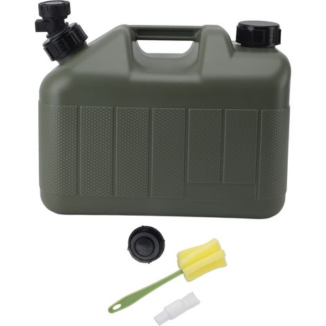 Contenant à eau de camping 10 L carré vert, jerrican de stockage voiture, robinet inclus, grande capacité (1/5)