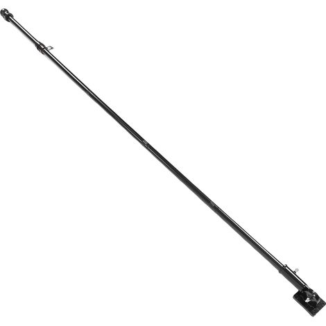 Kit de mât de drapeau de 1,8 m (6 pieds) en acier inoxydable résistant aux intempéries, anti-nœuds, réglable et pivotant, pour l'extérieur de la maison (noir). (1/5)
