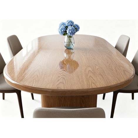 Nappe de table lavable en TPU, 42x68 pouces Ovale Transparente en toile cirée pour l'extérieur, nappe de jardin lavable résistante aux intempéries pour l'extérieur, anniversaire, mariage (1/5)