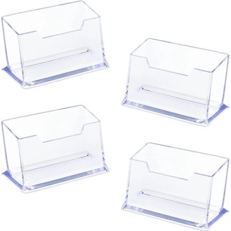 4 Pièce Porte-Cartes de Visite,Porte-Cartes de Visite,Présentoir à Carte de Visite pour Bureau Hôtels,Transparent (1/5)