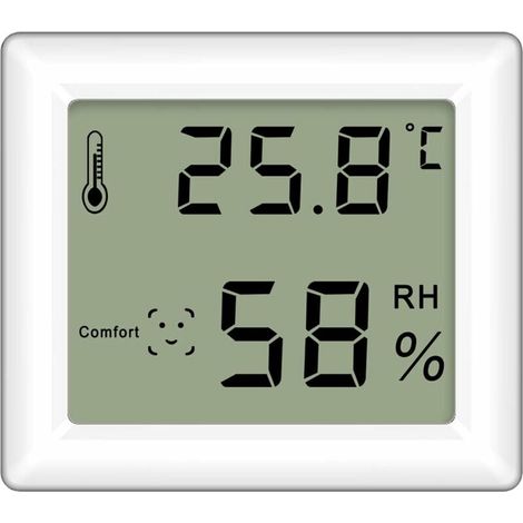 Thermomètre D'Intérieur Hygromètre 2 En 1 Humidimètre Moniteur D'Humidité Et De Température, Blanc Type 2 - Blanc Type 2 (1/5)