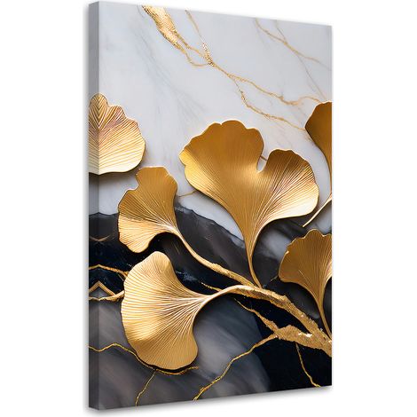 Tableau déco Fleurs Ginko Glamour Marbre 40x60 (1/5)
