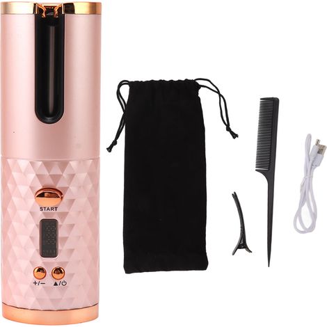 Boucleur Automatique Sans Fil, Chauffage Rapide, USB Rechargeable, Affichage Numérique pour Coiffure à Domicile (1/5)