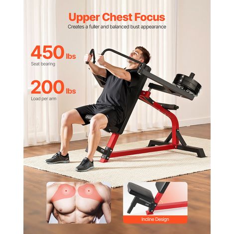 Appareil de Musculation pour Écarté Incliné et Écarté Inversé, Presse Pectorale avec Capacité de 204 kg, Banc Incliné Réglable, Équ… (1/5)
