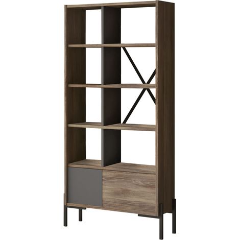 Étagère pour Livres Truciolare impiallacciato melaminico couleur Marrone Anthracite (1/5)