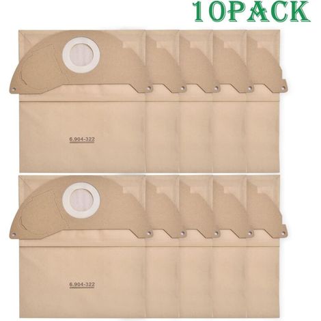 10 Stück 6.904-322.0 Staubsaugerbeutel für Kärcher WD2 MV2 Premium-Papierfilterbeutel für Kärcher A2004 WD 2.200 A2054 WD2250
