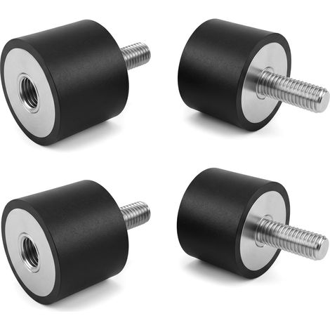 4 Pièces Silent Bloc M10x25mm, Amortisseur Anti-Vibration en Caoutchouc VD 40x30mm, Isolateur de Vibrations Cylindrique Robuste pour Compresseur d'Air, Moteur et Amortisseur Arrière (1/5)