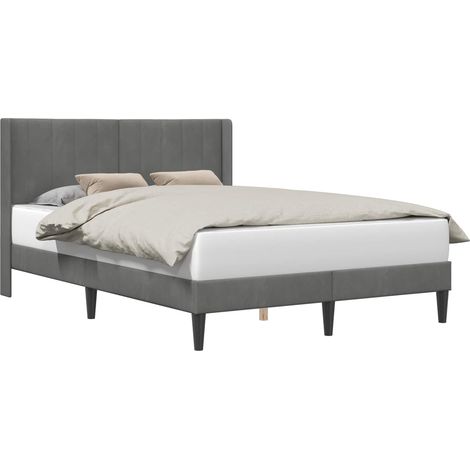 Maison Exclusive - Struttura del letto Grigio Scuro 140 x 190 cm Velluto