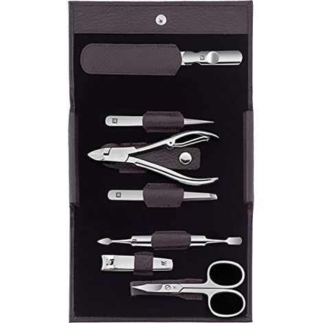 Zwilling Classic Inox Custodia a Bottone in Pelle Bovina 7 Pezzi Set Viola (1/4)