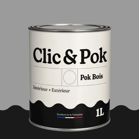 Peinture Bois Extérieur – POK BOIS - 1L - RAL 7004 - Gris de sécurité- Résistante aux intempéries - Ne s'écaille pas
