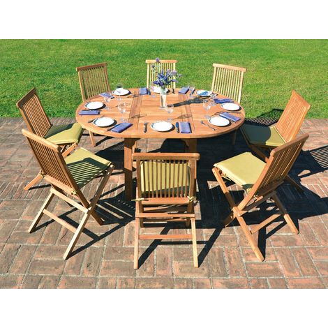 Tavolo tondo allungabile in teak 120/170x120 cm MALIGI HOME MG/SOFIA Legno Teak (1/4)