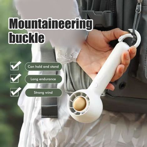 Tragbarer, klingenloser Ventilator, wiederaufladbar und geräuschlos, mit flexibler Schlaufe und 2 Geschwindigkeitsstufen, ideal für Outdoor-Aktivitäten, Reisen, Camping und das Büro. (1/5)
