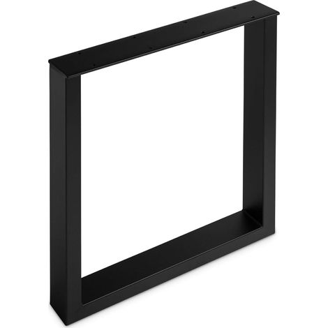 2er Pack - Tischgestell TAB Stahl schwarz matt Profil 80 x 40 mm (Höhe: 720 mm / Tiefe: 600 mm)