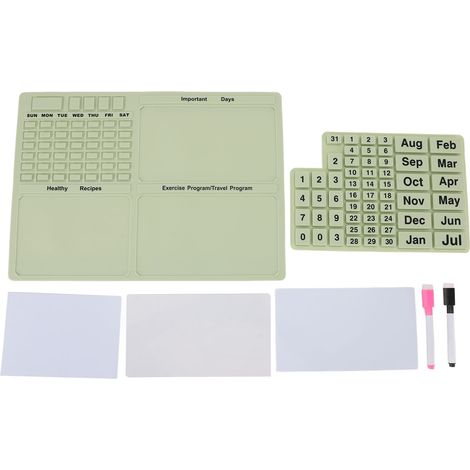 Wiederverwendbarer magnetischer Silikonkalender, Nachrichtentafel mit abnehmbarem Stift, Kühlschrankkalender für 2024, 2025 und 2026 (1/5)