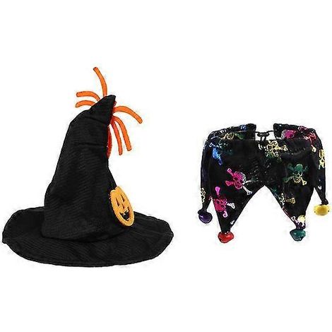 1 Ensemble de coiffes d'Halloween pour animaux de compagnie, décoration d'Halloween pour animaux de compagnie, foulard d'Halloween (1/4)
