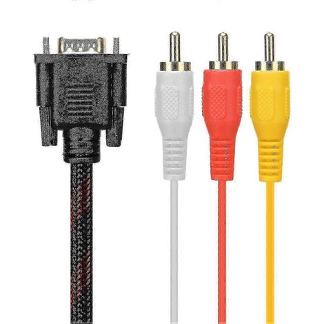 Câble adaptateur VGA vers 3 RCA AV, câble de conversion audio/vidéo RCA 15 broches. (1/5)