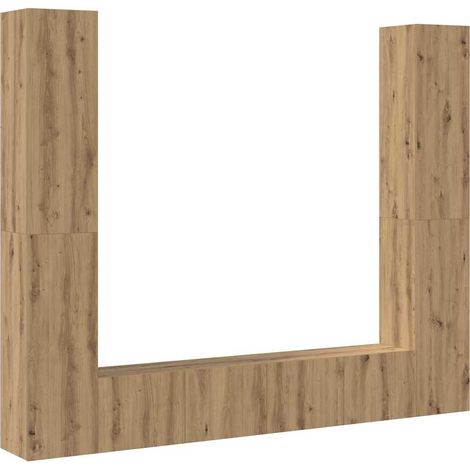 TV Cabinet with Storage with Door 6 pcs Brown Large Engineered wood vidaXL (1/5)