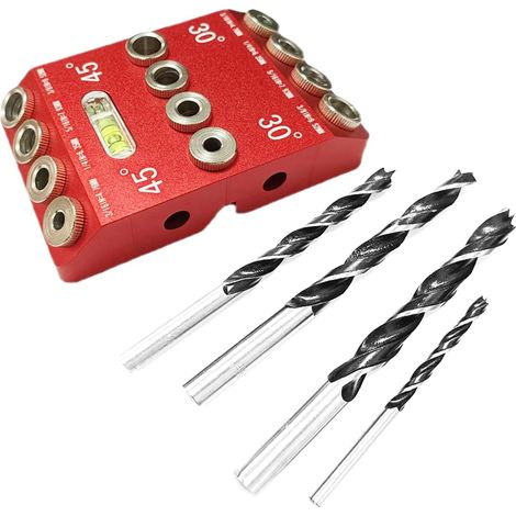 Guide de Perçage Anglé - Modèle De À 30 45 90 Degrés Gabarit Menuiserie Précision Pour Outils Électriques Escaliers, Charpente, Projets, Rampes, Meubles, (1/5)