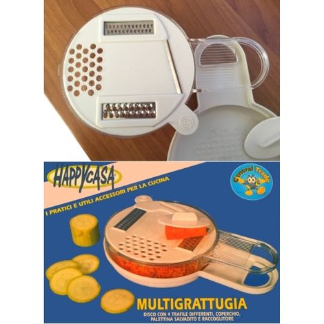 Multigrattugia/Grattugia con coperchio e raccoglitore