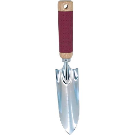Transplantoir tête étroite acier chromé 300mm - Manche bois (1/3)